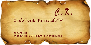 Czövek Kristóf névjegykártya