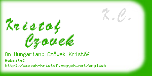 kristof czovek business card