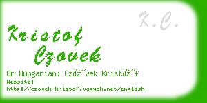 kristof czovek business card